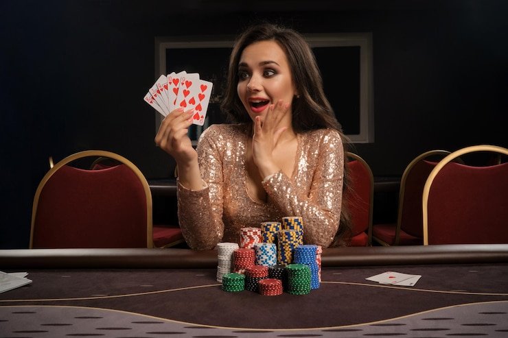 Meja BandarQ klasik di setor 123 dengan pemain dan dealer